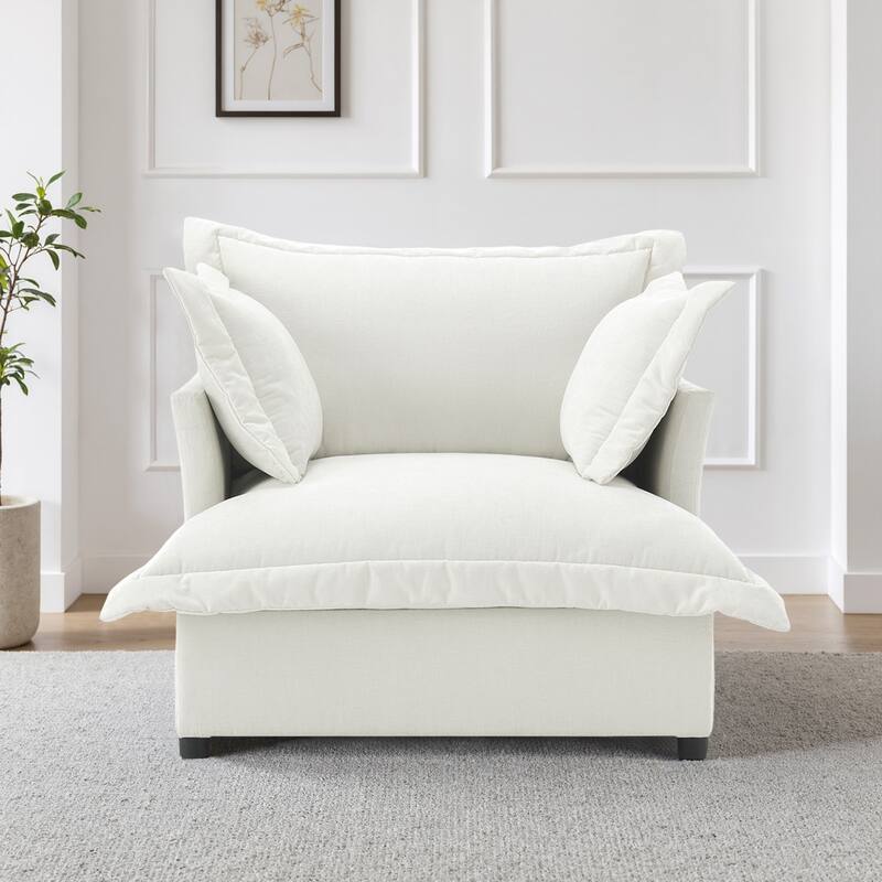 Upholstered Chenille Arm Club Chair Cloud corner cahir