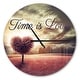 preview thumbnail 7 of 8, Designart 'Time is Love Pink Heart Tree' Oversized Quote Wall CLock 16 in. wide x 16 in. high
