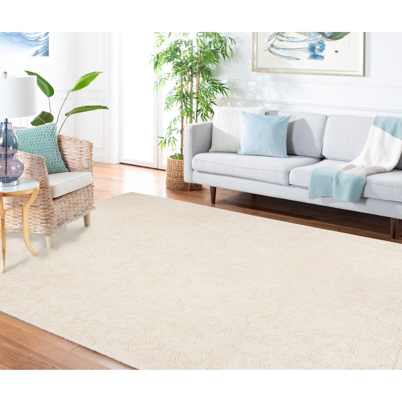 Martha Stewart by SAFAVIEH Handmade Leopolda Wool Rug - 6' x 9' - Ivory - Rectangle