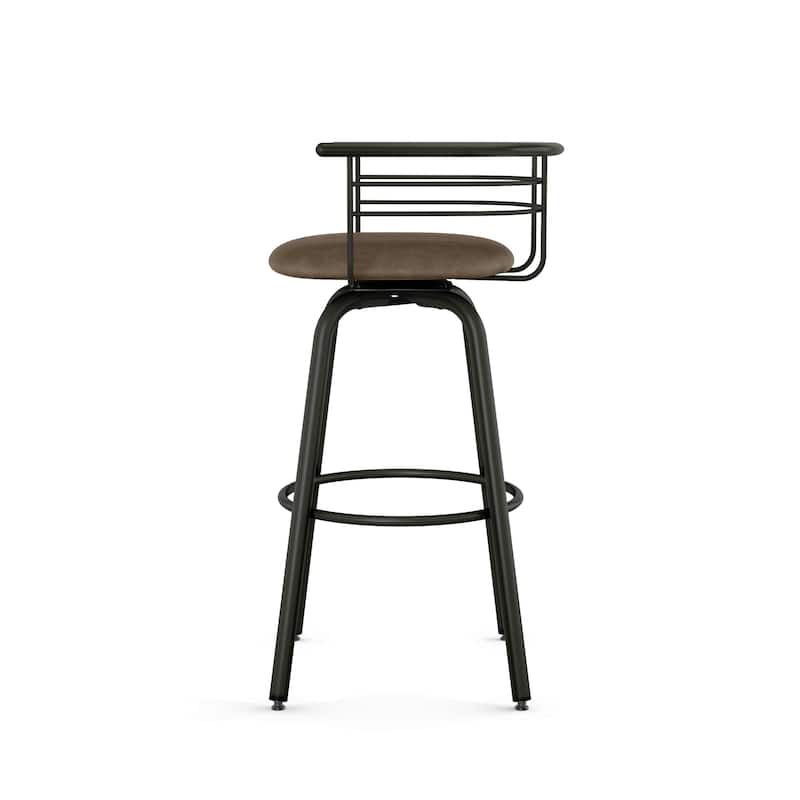 Amisco Turbo Swivel Bar Stool with Distressed Wood Seat