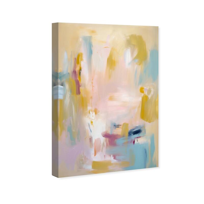 Wynwood Studio Abstract Yogurt n Biscuit in a Bowl Pink and Light Pink Modern & Contemporary Wall Art Canvas Print