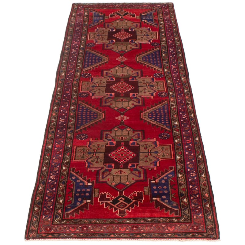 ECARPETGALLERY Hand-knotted Anadol Red Wool Rug - 3'4 x 10'0
