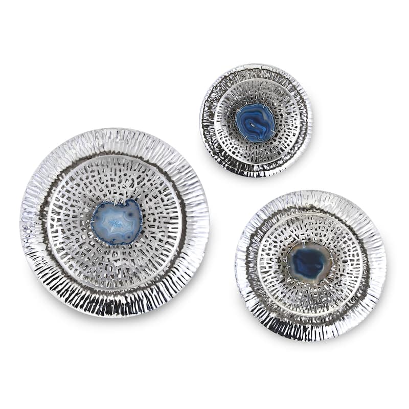 Silver Textured Oversized Disc Wall Decor (Set of 3)