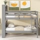 preview thumbnail 3 of 7, Gray Solid Wood Detachable Bunk Beds with Bookcase Headboard, Safety Rail, Ladder, Converts to 2 Beds