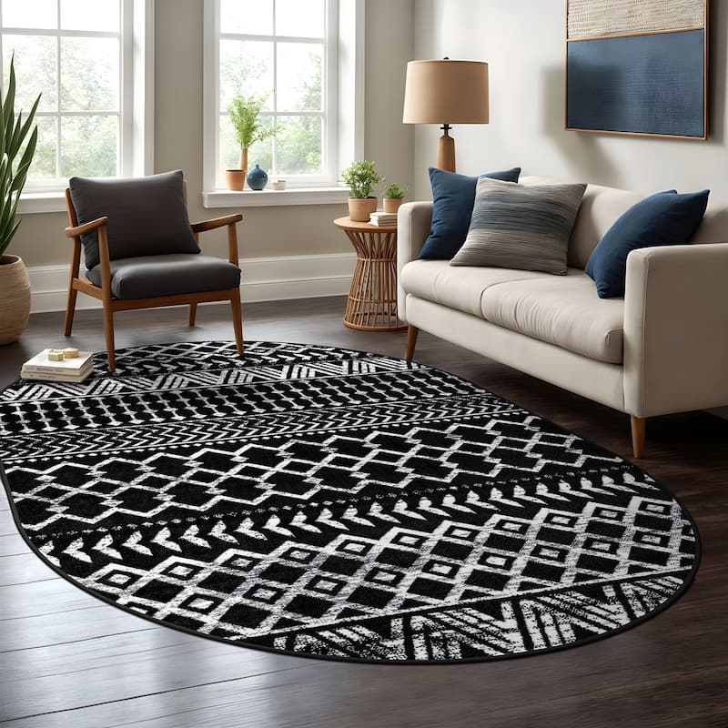 Beverly Rug Diamond Moroccan Bohemian Trellis Indoor Area Rug