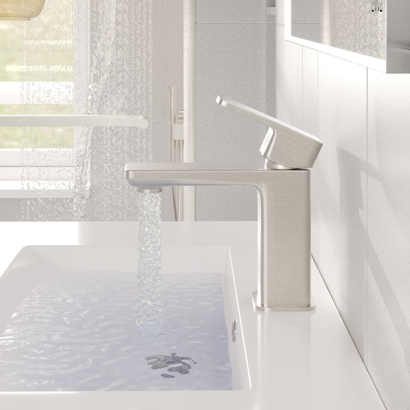 Eviva Lux Single-Handle Waterfall Single-Hole Bathroom Faucet with Deckplate Included
