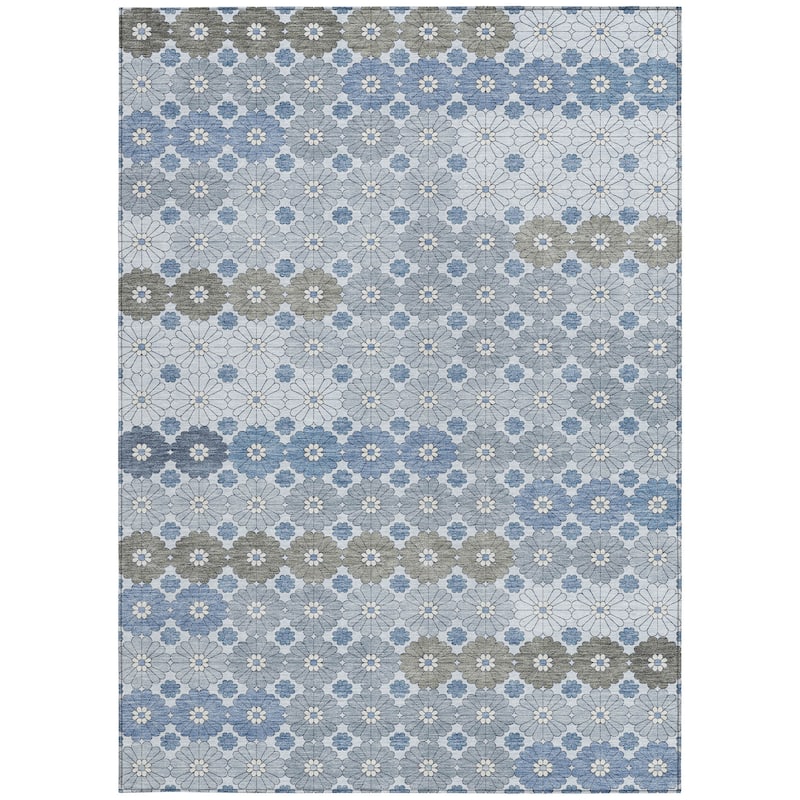 HomeRoots Floral Modern Rectangle Outdoor Rug
