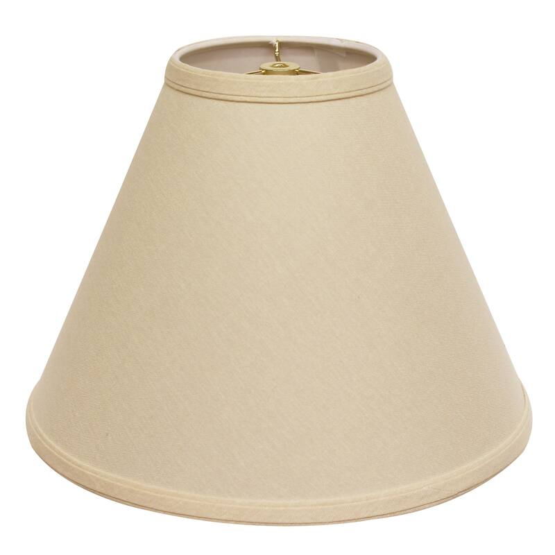 Deep Cone Hardback Lampshade with Washer Fitter, Beige Color Fabric Lampshade for Table Lamps, Natural Linen - Beige