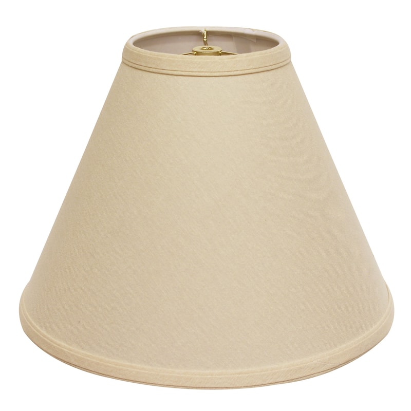 Deep Cone Hardback Lampshade with Washer Fitter, White Fabric Lampshade for Table Lamps, Natural Linen - Beige