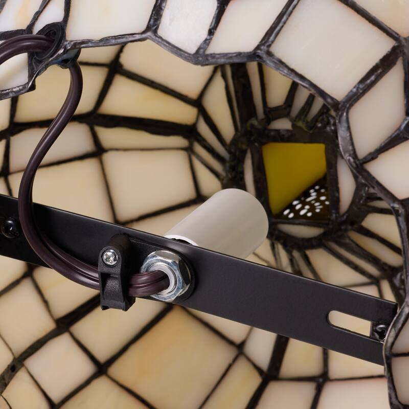 9" H Patch the Pumpkin Stained Glass Accent Lamp - 8.25"L x 8.25"W x 9"H