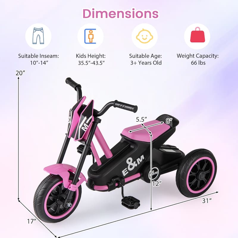 Gymax Kids Tricycle w/Foot Pedals Forward/Backward Steering Handlebars