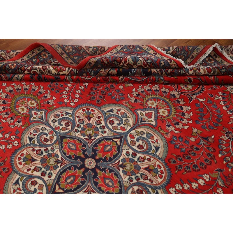 Vintage Vegetable Dye Lilian Persian Area Rug Hand-knotted Wool Carpet - 10'2" x 11'9"