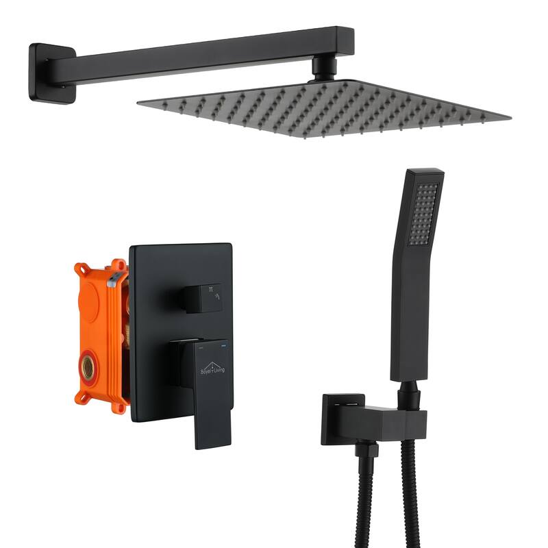 2.5 GPM 10 in. Wall Mount Dual Shower Heads with Pressure Balance Valve
