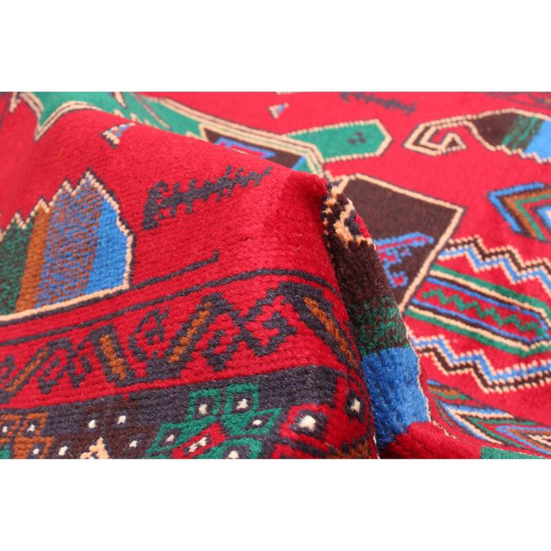 ECARPETGALLERY Hand-knotted Teimani Red Wool Rug - 2'9 x 4'6