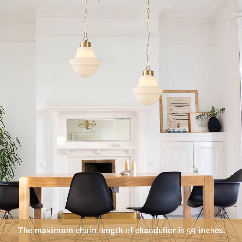 1- Light 8.26'' Wide Dimmable White Milk Glass Pendant