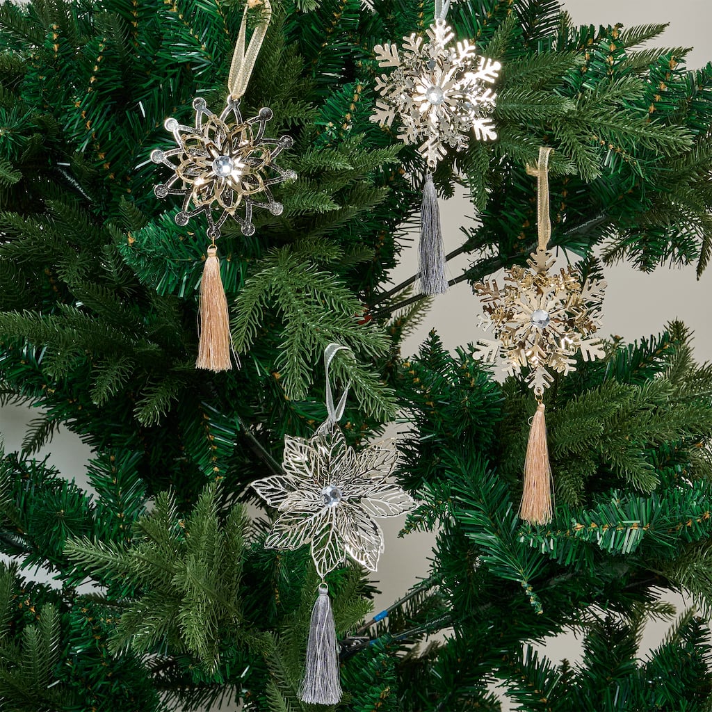 4-Piece Durable Iron Ornaments Set - Christmas Tree Decor & Gifting - 9.84'' H X 1.77'' W X 4.33'' D