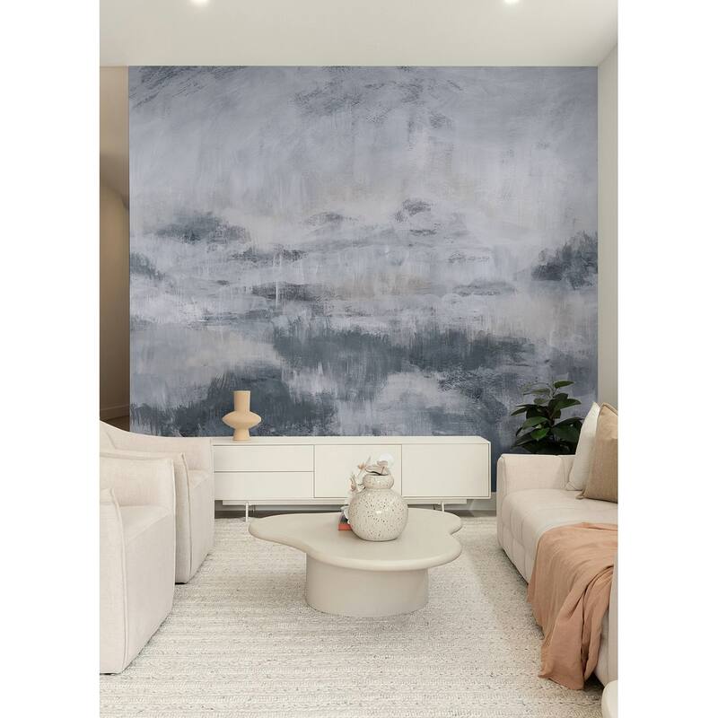 WallPops Scott Living Mirage Grey Self Adhesive Mural - N/A