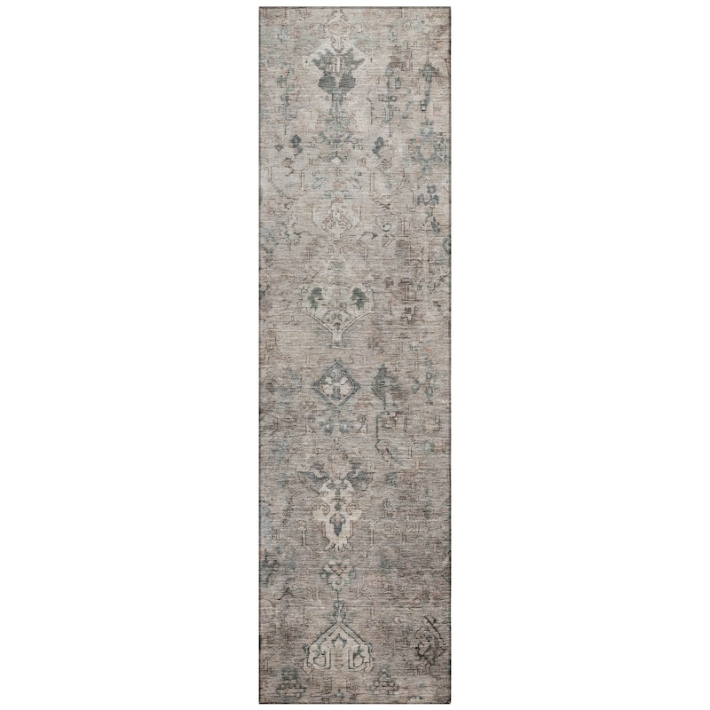 Machine Washable Indoor/ Outdoor Traditional Serenity Chantille Rug