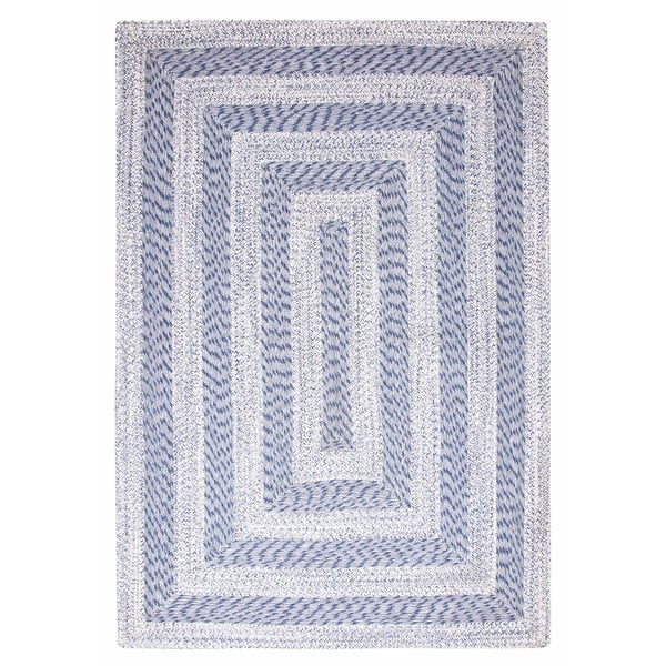 slide 2 of 9, ECARPETGALLERY Braid weave Sienna Blue Wool Rug - 5'3 x 7'6