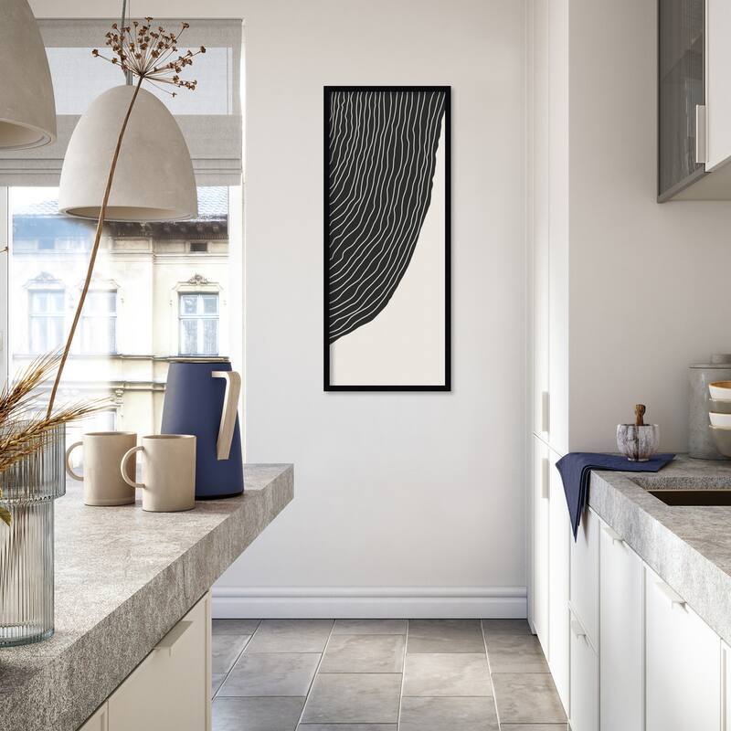 Amanti Art Framed Fabric Pinboard Minimal Line Design #1 by Jay Stanley Printed Bulletin Board - Board Size 16 x 40