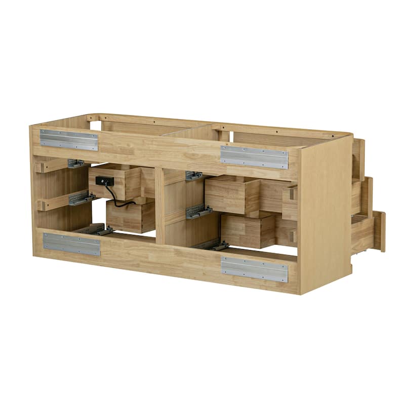 Serena Bathroom Vanity in Light Oak with White Engineered Stone Top