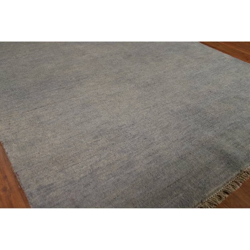 Hand Knotted Oriental 100% Wool Carpet Modern Modern Greys & Charcoal Gabbeh Area Rug - 5' 10'' X 4' 0''