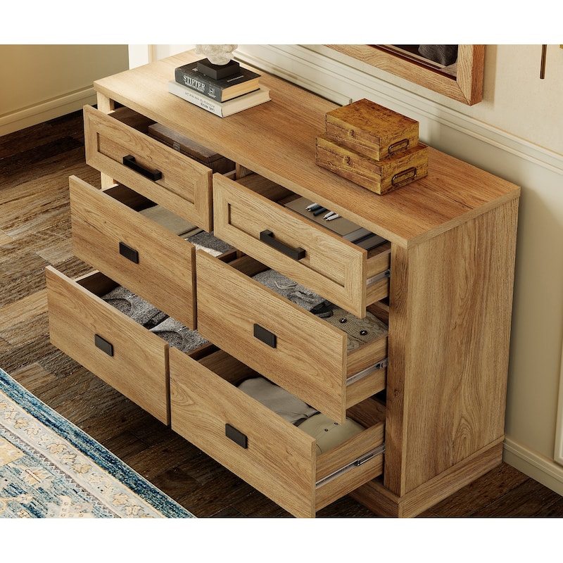 WAMPAT Dresser for Bedroom, Mid Century Modern Closet Storage Organizer