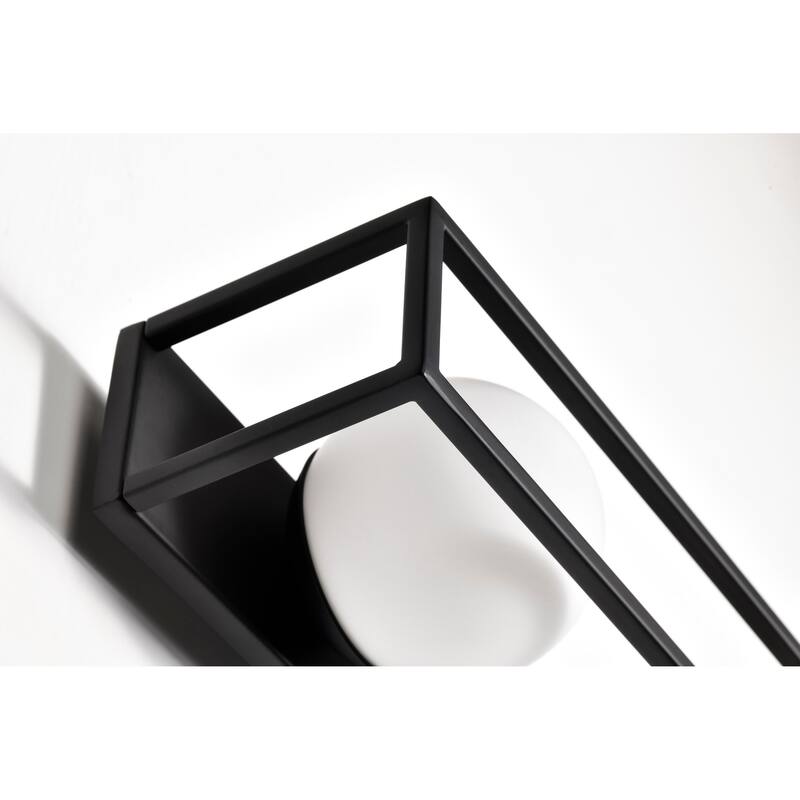 Jenkins 32 Inch 4 Light LED Vanity Matte Black with Frosted Glass