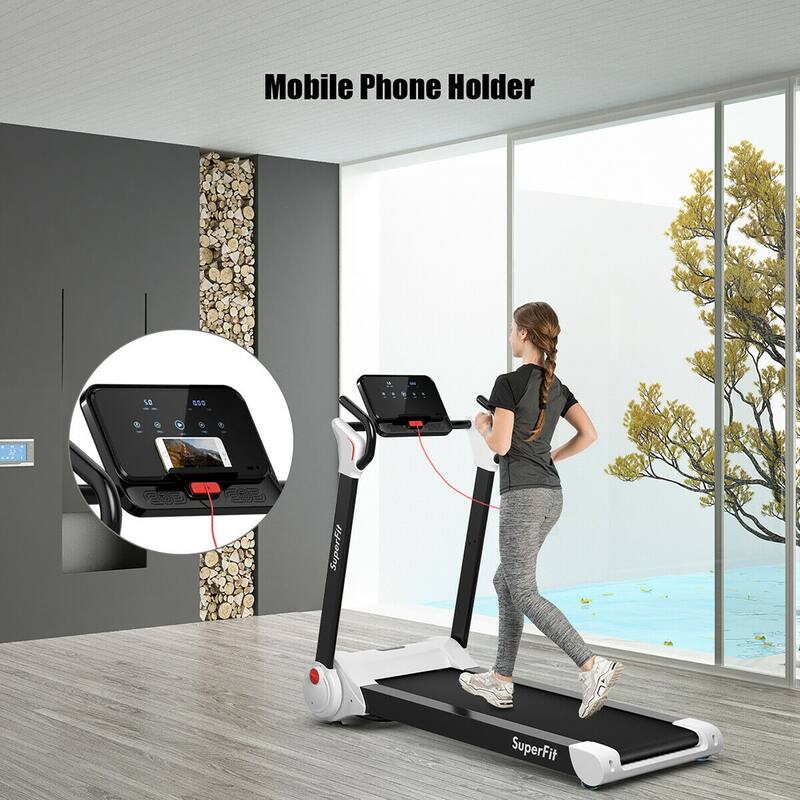 SuperFit 2.25HP Folding Electric Motorized Treadmill w/ Speaker - 55.9" x 30.5" x 49.5"