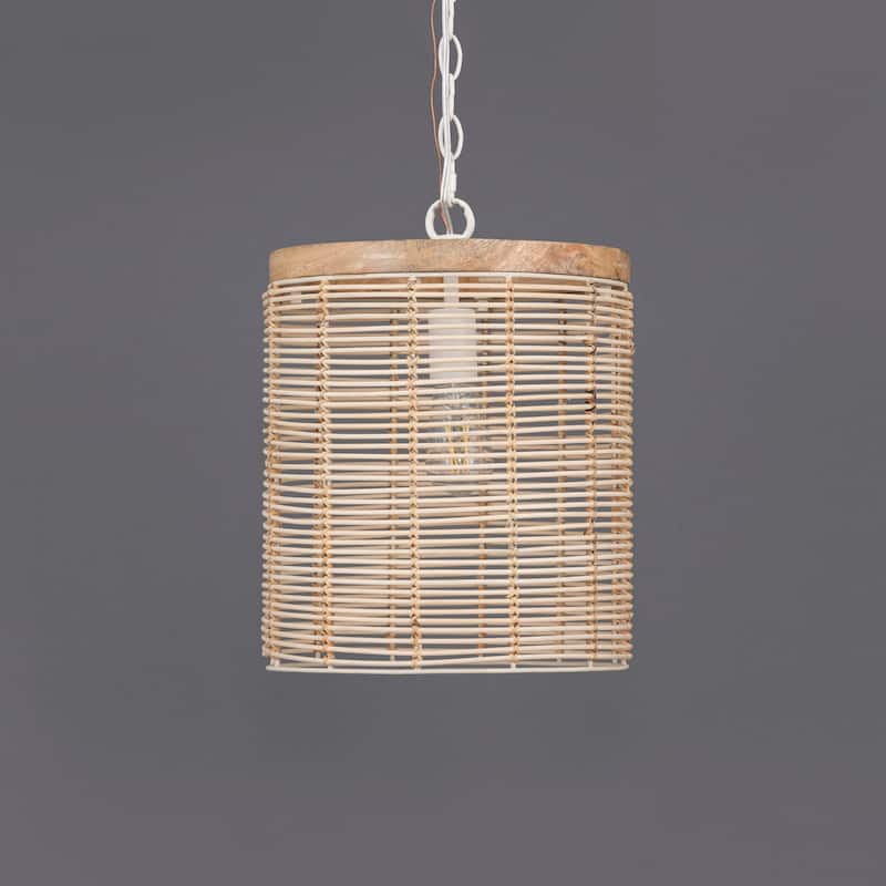 Maxim 22441 Vannerie 7" Wide Wood Mini Pendant