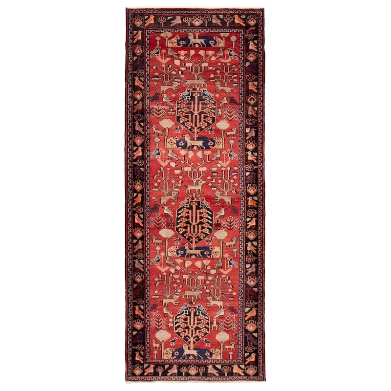 ECARPETGALLERY Hand-knotted Andelz Red Wool Rug - 3'7 x 9'8 - Red - 3'7 x 9'8