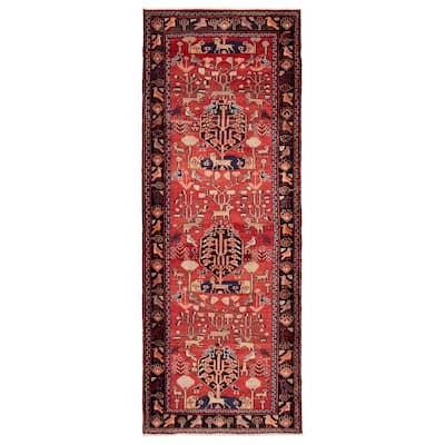 ECARPETGALLERY Hand-knotted Andelz Red Wool Rug - 3'7 x 9'8