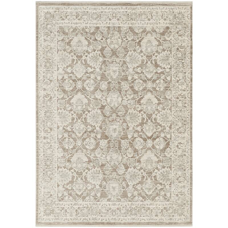 Nourison Shadows Indoor only Persian Area Rug - 3' 11" x 5' 11" - Ivory/Mocha - Rectangle