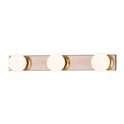 Justice Design Group Luna 3-Light LED Bath Bar with Opal Backing Shade