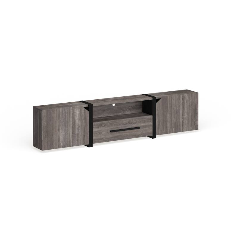 Sawa Rustic 81-inch 5-Shelf Multi-functional Storage TV Console by Strick & Bolton