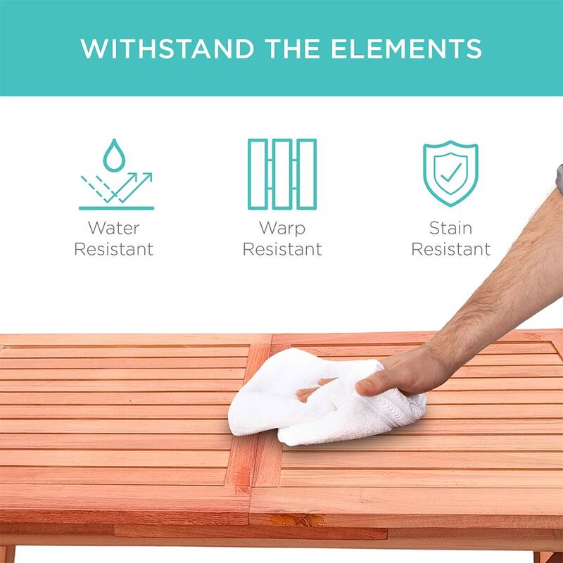 Foldable Outdoor Patio Dining Set/4 Chairs/1 Table,Teak Finish