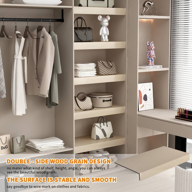 5 Pcs Wire Shelf Covers, Foamed PVC Wire Rack Covers for Removable Closet (Not Wood), Pantry Shelves for Cabinet Bathroom