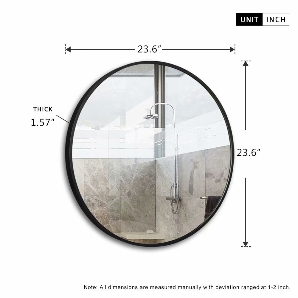 Chic Aluminum Alloy Framed Round Hallway Mirror