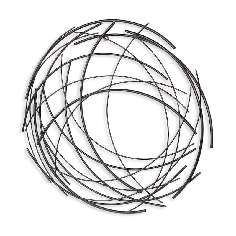 Denine Black Metal Abstract Round Wall Decor