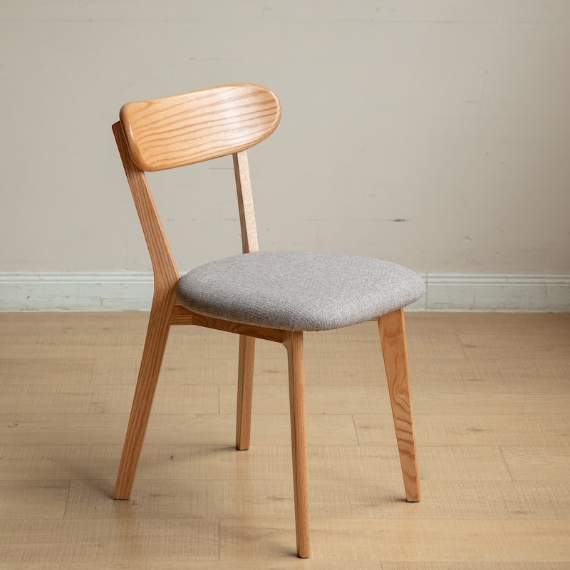 GDFStudio - Lavoie Modern FAS-Grade Solid Oak Wood Dining Chairs Set with Upholstered Seat, Set of 4 - 18.7"W