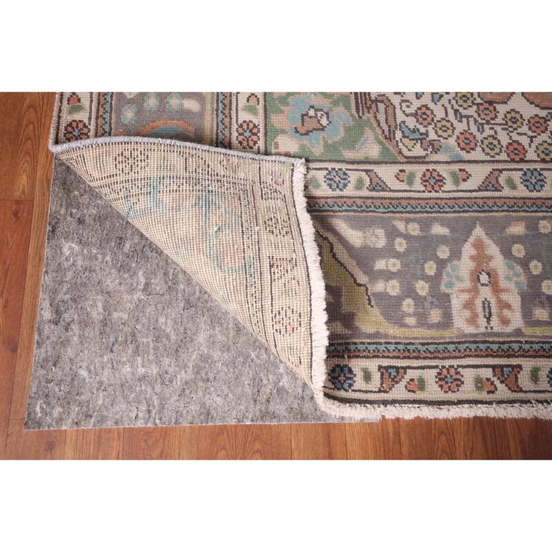 Gray Blue Tabriz Persian Vintage Area Rug Hand-Knotted Wool Carpet - 8'0"x 10'7"