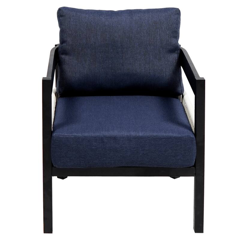 Iron Frame Sofa Set with Table Rattan Conversation Sets Accent Chairs
