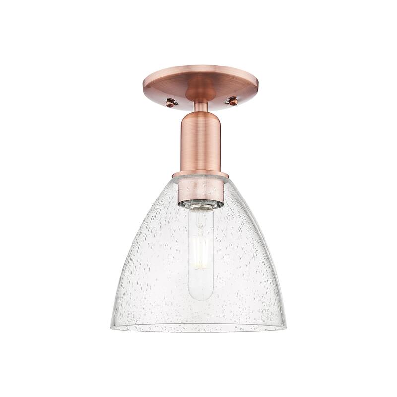 Innovations Lighting 716-1C-11-8 Bristol Semi-Flush Bristol 8" Wide - Antique Copper / Seedy