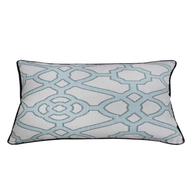 Jiti Indoor Soft Geometric Patterned Decorative Rectangle Lumbar Pillows Cushions for Sofa Couch 12 x 20 - Light Blue
