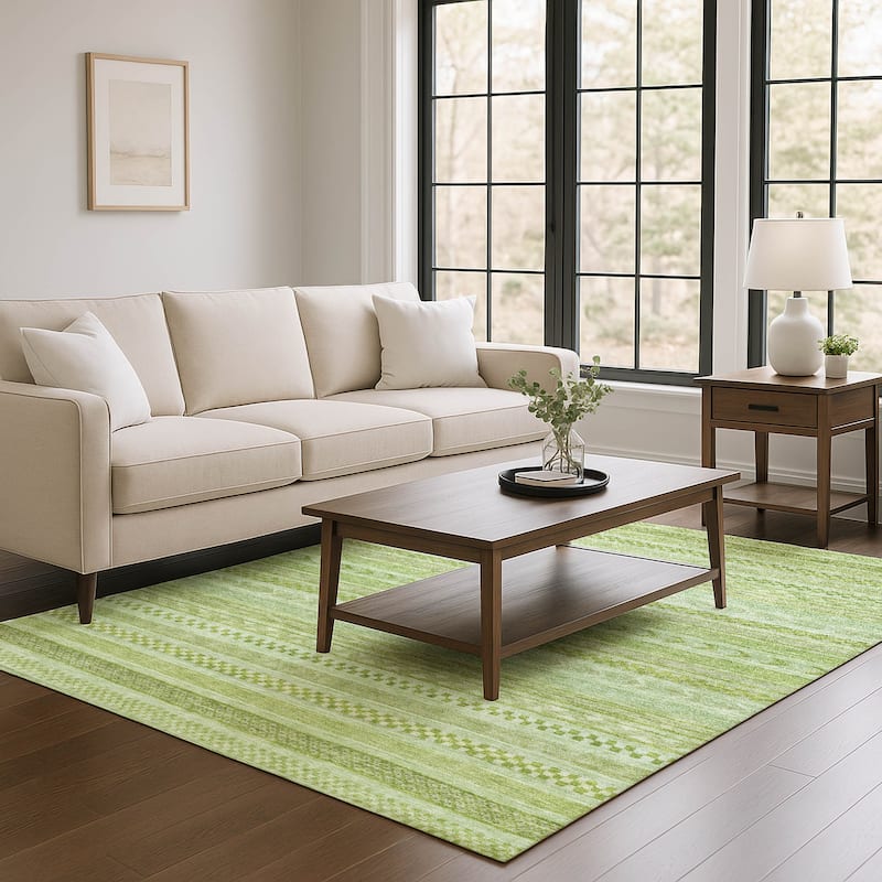 Premium Washable Super Soft Boho Stripes Mayfield Rug - Cactus - 5' x 7'6"
