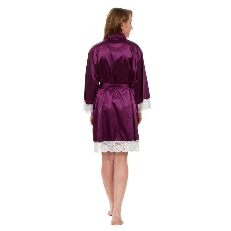 Leisureland Women's Lace Robe, Luxury Lace Trim