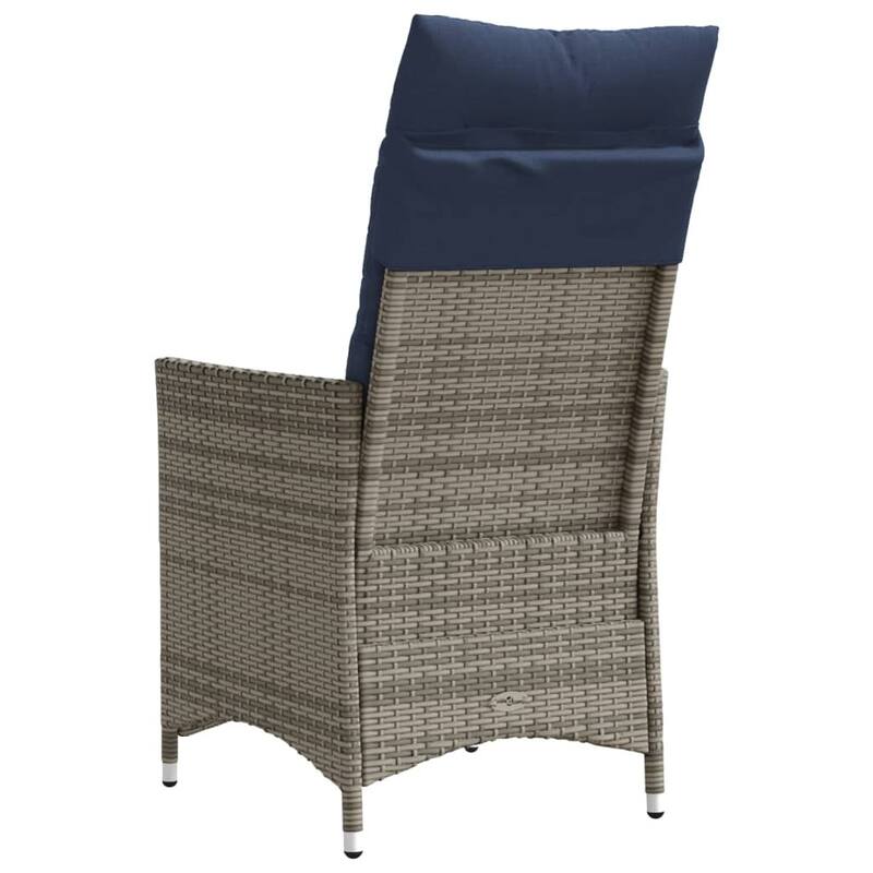 vidaXL Garden Sofa Set with Cushions Gray Poly Rattan - 22 x 23.2 x 36.2