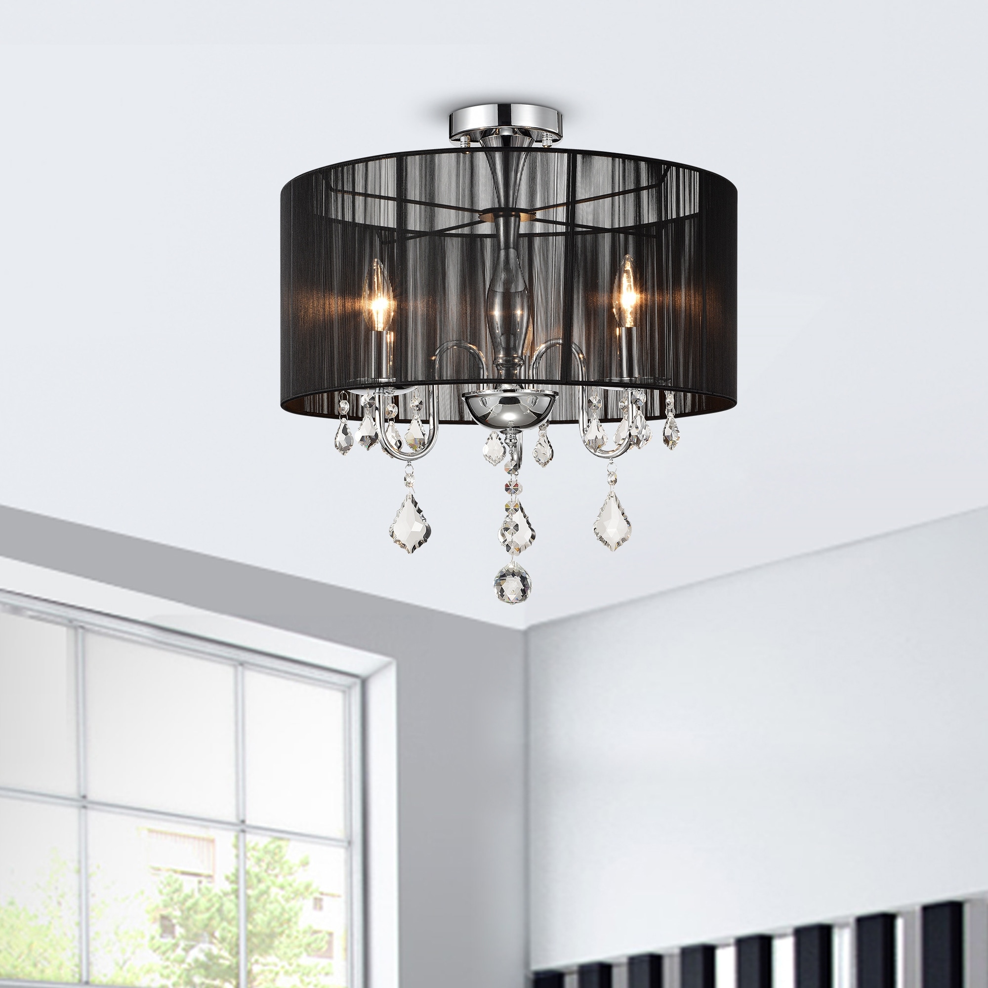 Warehouse of Tiffany Round Satin Crystal Chandelier, image size:2000x2000