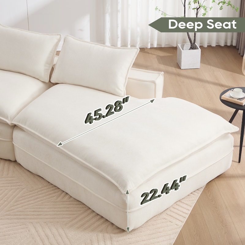 Modern Modular Sectional Sofa, Upholstered Cloud Couch with Deep Seats