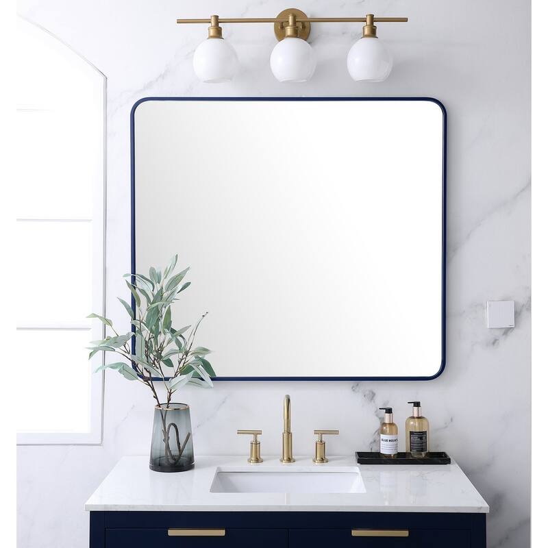 Ezra Soft Corner Metal Rectangular Mirror